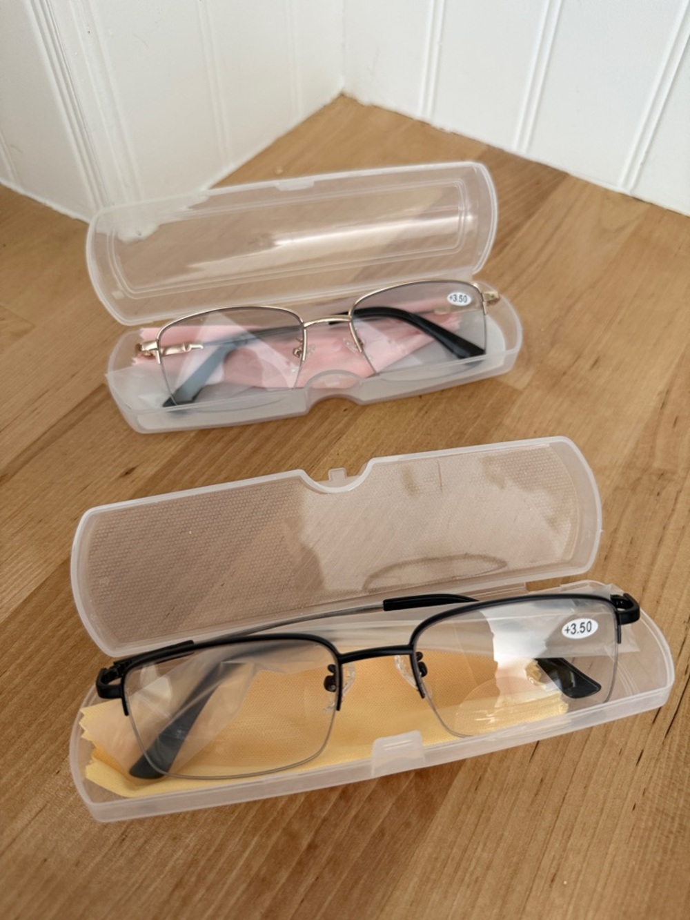 2 pairs of Bi Focal Reading Glasses Black and Gold Frames +3.50